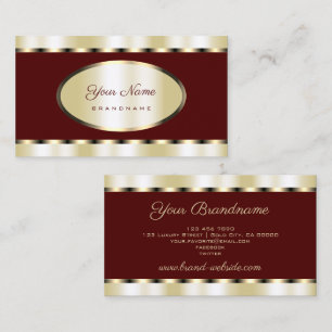 Carte De Visite Élégant Gold et Burgundy couleur professionnel