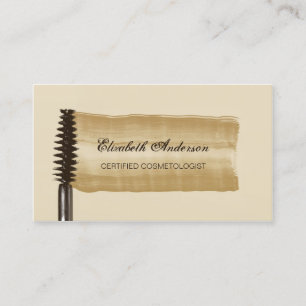 Carte De Visite Elégant Gold et Cosmetologue Mascara Brown