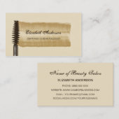Carte De Visite Elégant Gold et Cosmetologue Mascara Brown (Devant / Derrière)