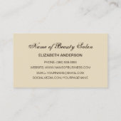 Carte De Visite Elégant Gold et Cosmetologue Mascara Brown (Dos)