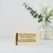 Carte De Visite Elégant Gold et Cosmetologue Mascara Brown (Debout devant)