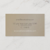 Carte De Visite Élégant Gold Foil Professionnel (Dos)