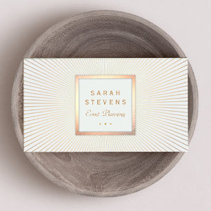 Carte De Visite Elégant Gold Frame Event Planner Glamour