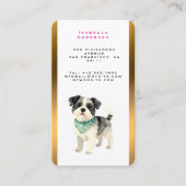 Carte De Visite Elegant Gold Grooming Dog Personalized Collection (Devant)
