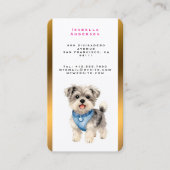 Carte De Visite Elegant Gold Grooming Pet Personalized Collection (Devant)