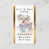 Carte De Visite Elegant Gold Grooming Pet Personalized Collection (Dos)