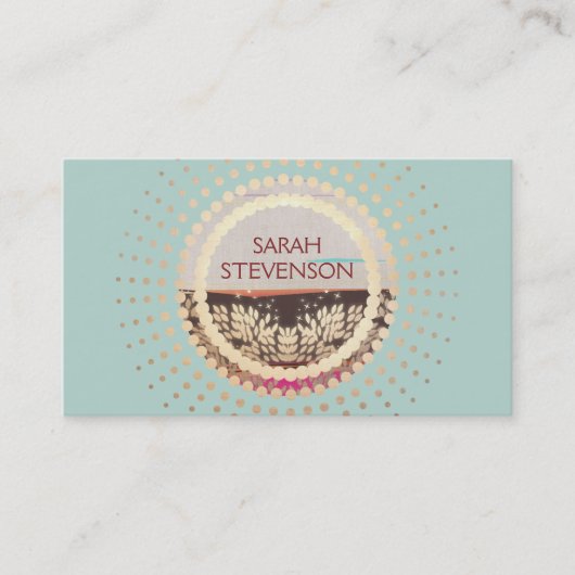 Carte De Visite Elégant Gold Horizon Pays Nature (Devant)