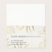 Carte De Visite Elegant Gold Leaves Illustration  (Extérieur déplié)