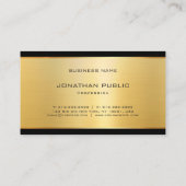 Carte De Visite Elégant Gold Look Moderne Luxe Modèle tendance (Dos)