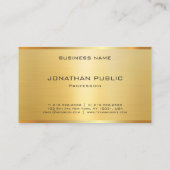 Carte De Visite Elégant Gold Look moderne Modèle professionnel (Dos)