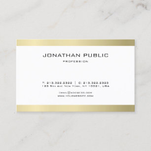 Carte De Visite Elégant Gold Look moderne Simple Plain tendance Lu