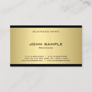 Carte De Visite Élégant Gold Look Professionnel Modèle moderne Top