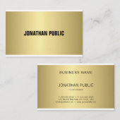 Carte De Visite Elégant Gold Look Professionnel Moderne Simple Pla (Devant / Derrière)