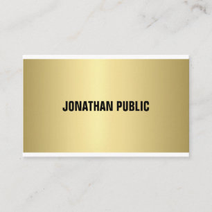 Carte De Visite Elégant Gold Look Professionnel Moderne Simple Pla