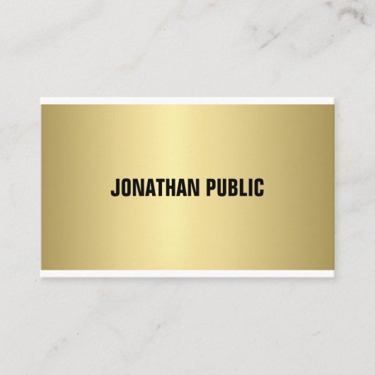 Carte De Visite Elégant Gold Look Professionnel Moderne Simple Pla (Devant)