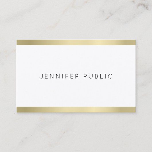 Carte De Visite Elégant Gold Look Simple Design Professional Plain (Devant)