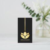 Carte De Visite Elegant Gold Lotus Luxury Massage Therapist  (Debout devant)
