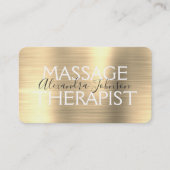 Carte De Visite Elegant Gold Massage Therapist (Devant)