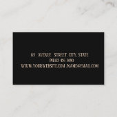 Carte De Visite Elegant Gold Music Notes Headphone DJ (Dos)