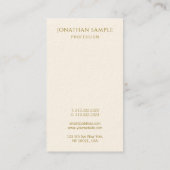 Carte De Visite Elégant Gold Nom de texte Modèle Vertical Moderne (Dos)