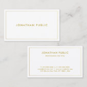 Carte De Visite Elegant Gold Nom Texte Moderne Simple Modèle (Devant / Derrière)