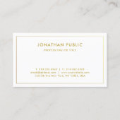 Carte De Visite Elegant Gold Nom Texte Moderne Simple Modèle (Dos)