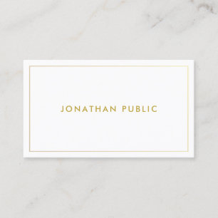Carte De Visite Elegant Gold Nom Texte Moderne Simple Modèle
