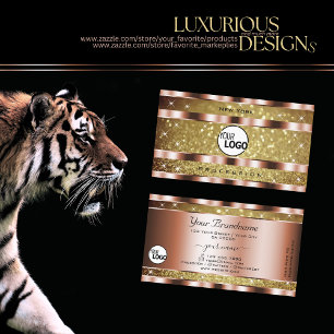 Carte De Visite Elegant Gold Parties scintillant Stars ajouter Log