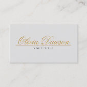 Carte De Visite Elegant Gold Script Minimalist (Devant)