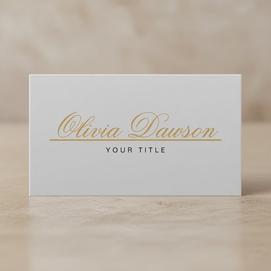 Carte De Visite Elegant Gold Script Minimalist