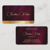 Carte De Visite Elégant Gold Script Texte Luxury Premium Silk (Devant / Derrière)