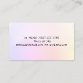 Carte De Visite Elégant Gold Stripes Holographique Chic Lotus (Dos)