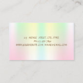 Carte De Visite Élégant Gold Stripes Holographique Iridescente Lot (Dos)