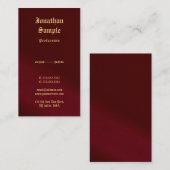 Carte De Visite Elegant Gold Text Font Nostalgic Classic Look (Devant / Derrière)