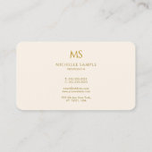 Carte De Visite Elegant Gold Text Monogram Luxury Premium Silk (Dos)
