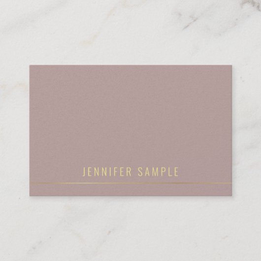 Carte De Visite Elégant Gold Texte Moderne Modèle Professionnel (Devant)