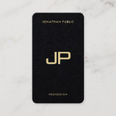 Carte De Visite Elegant Gold Texte QR Code Luxe Premium Noir (Devant)