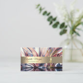 Carte De Visite Elégant Gold Tree Lotus Yoga Abstrait (Debout devant)