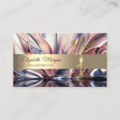 Carte De Visite Elégant Gold Tree Lotus Yoga Abstrait (Devant)