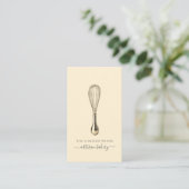 Carte De Visite Elegant Gold Whisk Baker Bakery Chef Caterer (Debout devant)