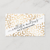 Carte De Visite Elegant Gold White Leopard Cheetah Animal Print (Devant)