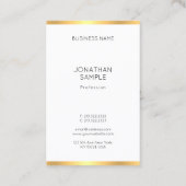Carte De Visite Elégant Gold White Professionnel Modèle moderne (Dos)
