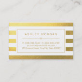 Carte De Visite Elégant Gold White Stripes - Chic et élégant (Dos)