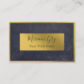 Carte De Visite Élégant Golden Foil & Dark Black Name Script (Devant)
