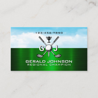 Carte De Visite Elegant Golf Monogram Design