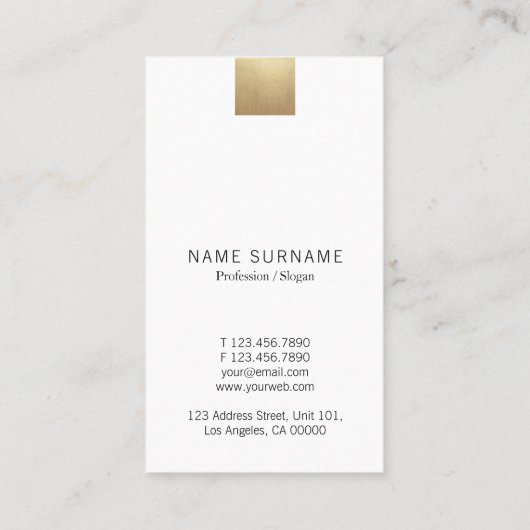 Carte De Visite Elégant Gradient Gold Remise Verticale (Dos)