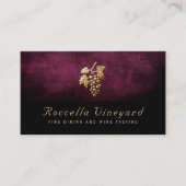 Carte De Visite Elegant Grape Winery Vineyard Black (Devant)