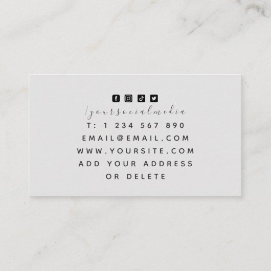 Carte De Visite Elégant Gray Résidentiel Bâtiment Maison Architect (Dos)