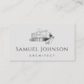 Carte De Visite Elégant Gray Résidentiel Bâtiment Maison Architect (Devant)