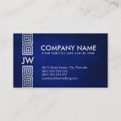 Carte De Visite Élégant Grec Meander Monogramme Clé - Pearl (Devant)